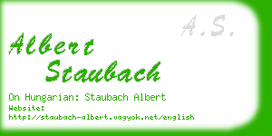 albert staubach business card